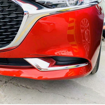 新型 マツダ3 セダン BP系 2019.06~ 専用 外装 クロームメッキフロントフォグ ランプ ガーニッシュ ベゼル カバー Mazda3 Sedan 専用 設計 (下部)