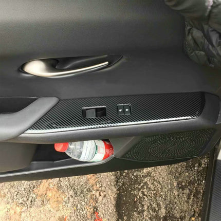 レクサス 新型 UX200 UX250h 10系 専用 内装 ドア ウィンドウ ボタン スイッチ パネル カバー ガーニッシュ Lexus UX 200 250h 専用設計 (炭素繊維黒色仕様)