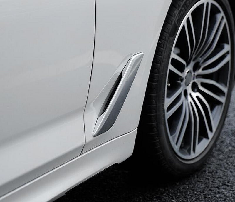 For BMW 新型 5シリーズ 7代目 G30 専用 外装 クロームメッキフェンダー ガーニッシュ サイド ダミー ダクト エアーダクト  ユーロダクト アウトサイド サイドドア べゼル フレーム サメエラ BMW New 5 Series 専用 設計