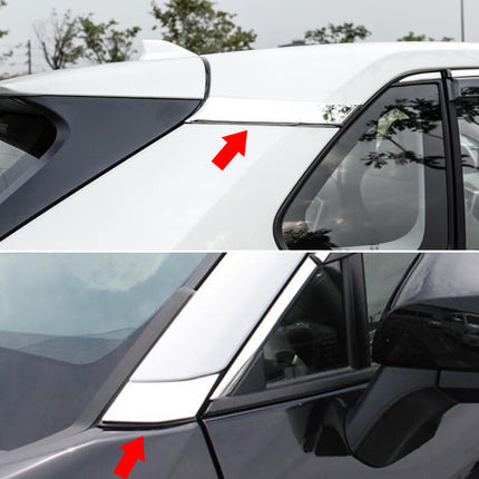 トヨタ 新型 RAV4 五代目 専用 外装 車の窓 A-本柱 C-本柱 装飾ステッカー ウィンドウフレームトリム ピラー TOYOTA RAV4 専用 設計